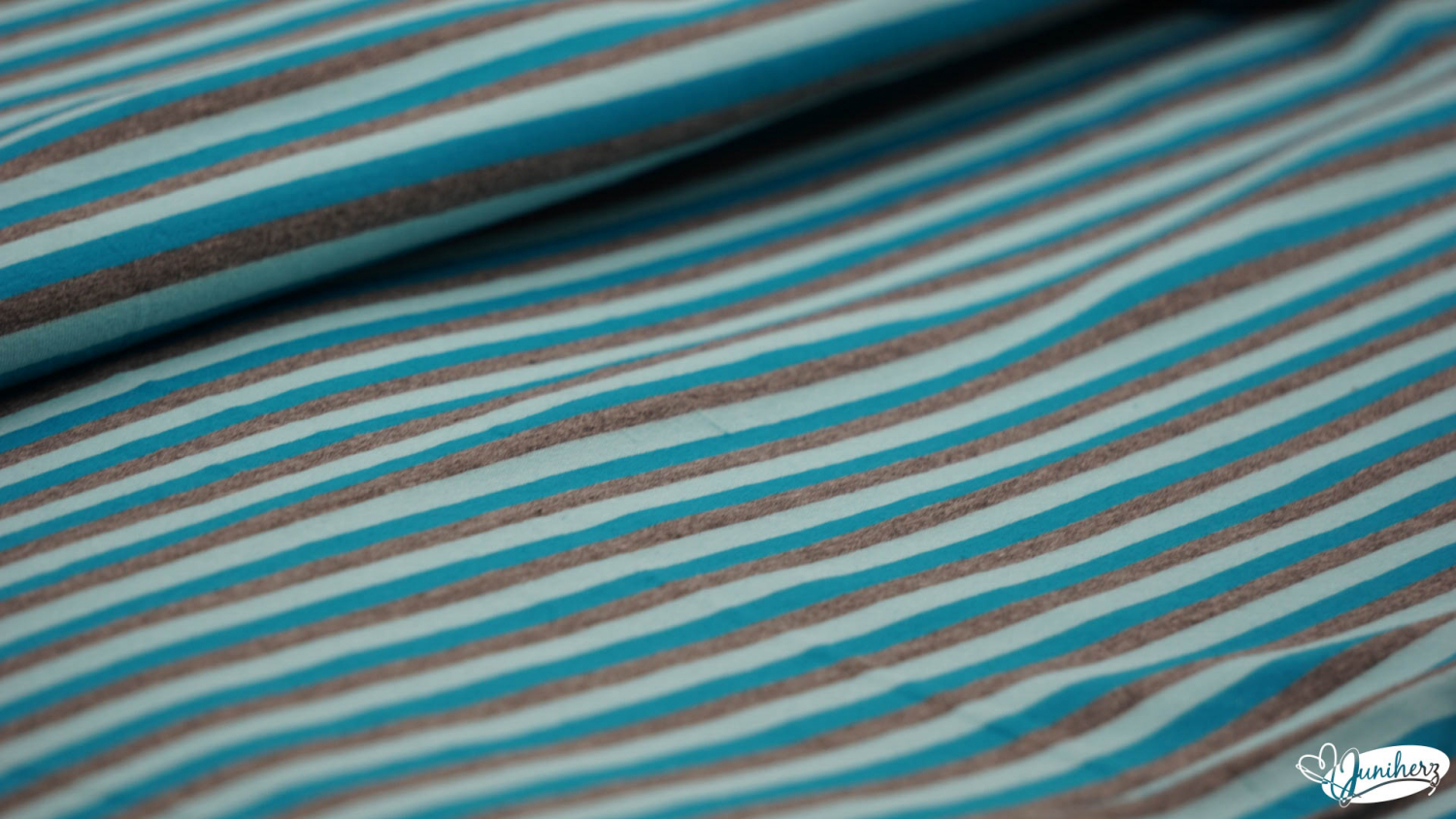 JERSEY - stripes grau - blau -- mint