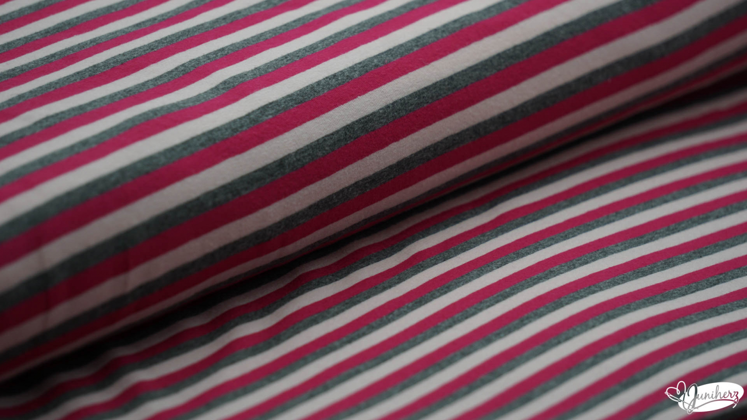 JERSEY - stripes pink - rosa - grau