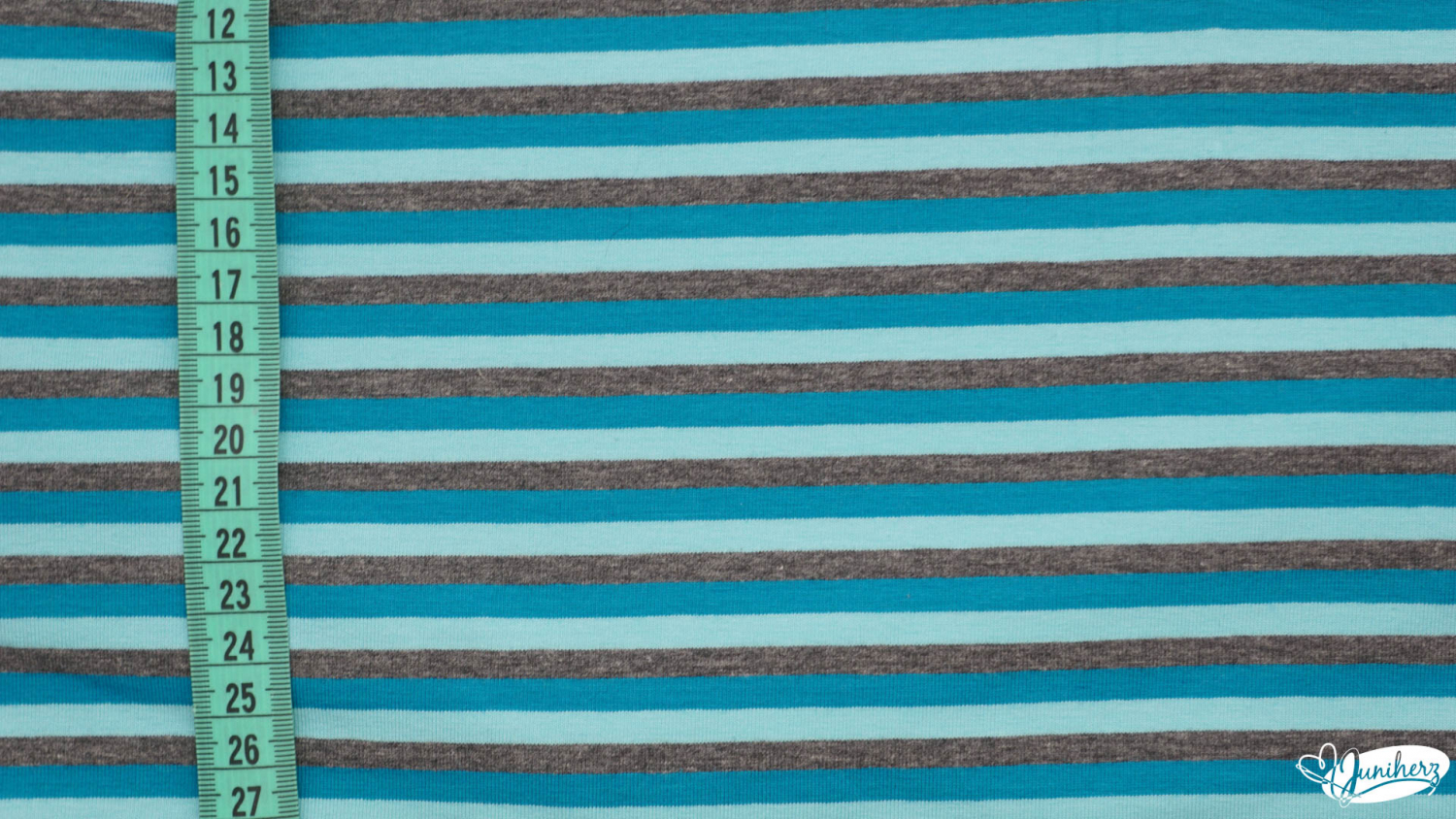 JERSEY - stripes grau - blau -- mint