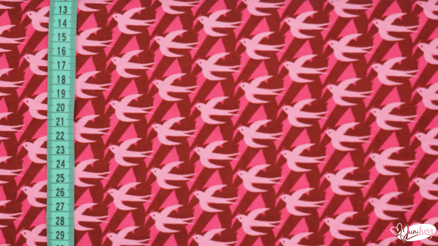 JERSEY - birds love - pink-dunkelrot